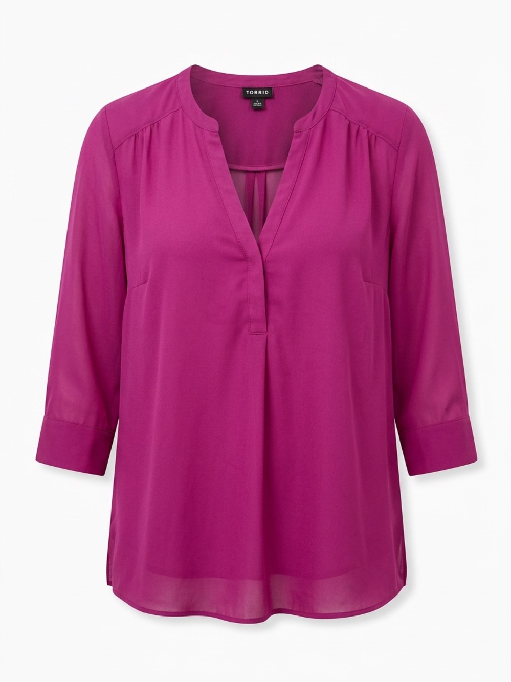 Torrid Harper Pink Magenta 3/4 Sleeve Blouse Size 1X